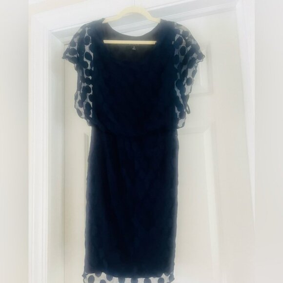 Beautiful navy dress with lace over lay by Enfocus Studio size 8 - Picture 1 of 7